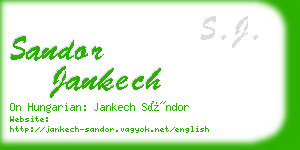 sandor jankech business card